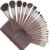 ENZO KEN Deluxe Professional Natural Goat Hair Makeup Brush Set with Roll up Bag, Pony Hair Make up Brushes Set, Natural Bristle Makeup Brush with Walnut Wooden Handle, 24 Pcs Full Cosmetic Brushes
