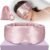 Silk Sleep Mask 22 Momme 100% Mulberry Silk & 3.5cm Silk Hairband Set for Side Sleeper Women Men,Light Blocking Nose Pad, Adjustable Silent Strap,Eye Mask fo Home & Travel Use (Pink)