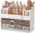 Large Makeup Organizer Countertop for Vanity Skincare Organizers | Bathroom Organizers and Storage with Brushes Holders, Waterproof Cosmetic Organizer for Perfumes Lipsticks Nail Polish, White