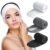 Denfany Spa Headband Soft Terry Cloth Adjustable for Face Washing & Yoga | Durable & Absorbent, Gentle on Skin, Perfect for Makeup Removal, Shower & Yoga, 3 Colors (Black/White/Grey)